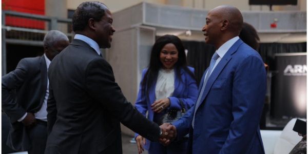 Wits VC Zeblon Vilakazi and Patrice Motsepe at the ARM launch